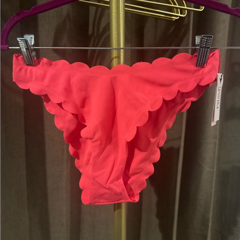 Victoria's Secret Scalloped Bikini Bottom - Vibrant Pink/Orange